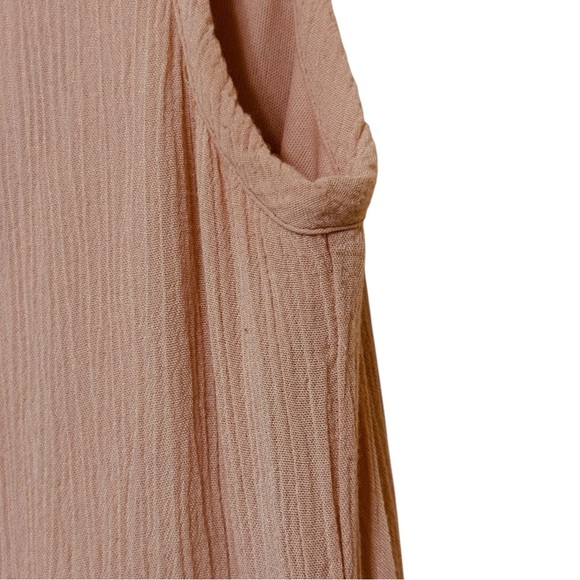 Versona Pink Peach Crochet Ruffled Tiered Sleeveless Flowy Dress Size S - Picture 4 of 9